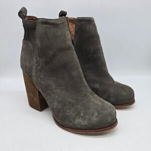 Jeffrey Campbell Oshea Suede Leather Ankle Boots Booties Western Gray Size 9M
